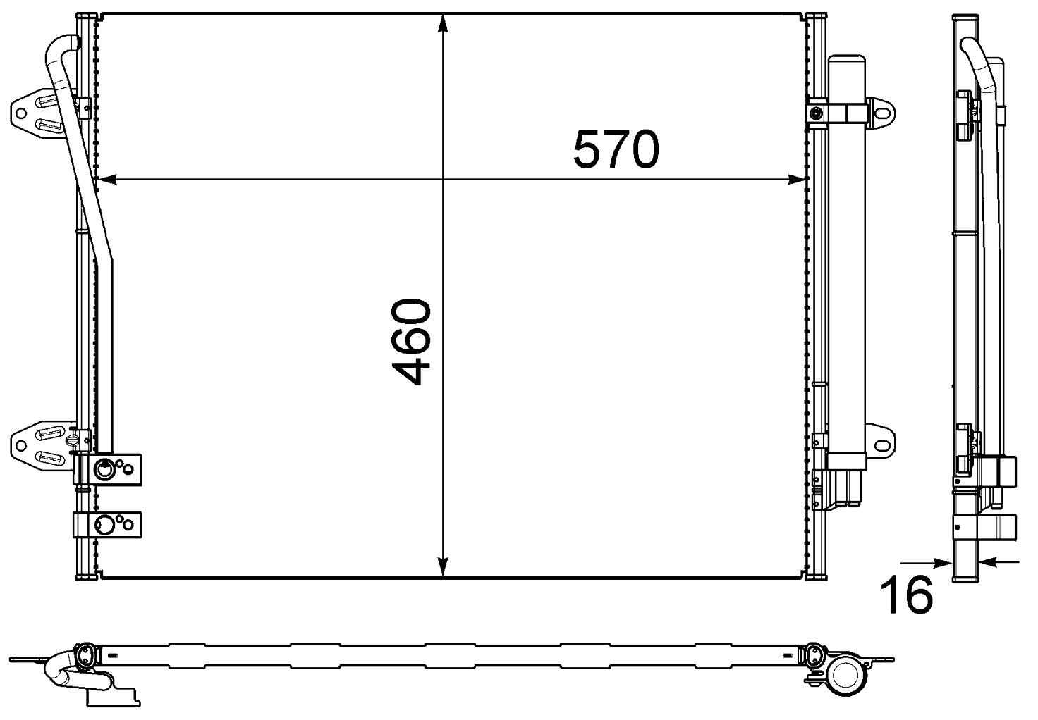 VW A/C Condenser (w/ Drier) 3C0820411F - Behr 351319431